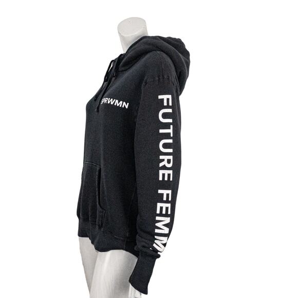SPRWMN FUTURE FEMME Women's Terry Hoodie Sweatshirt in Black - Picture 4 of 10